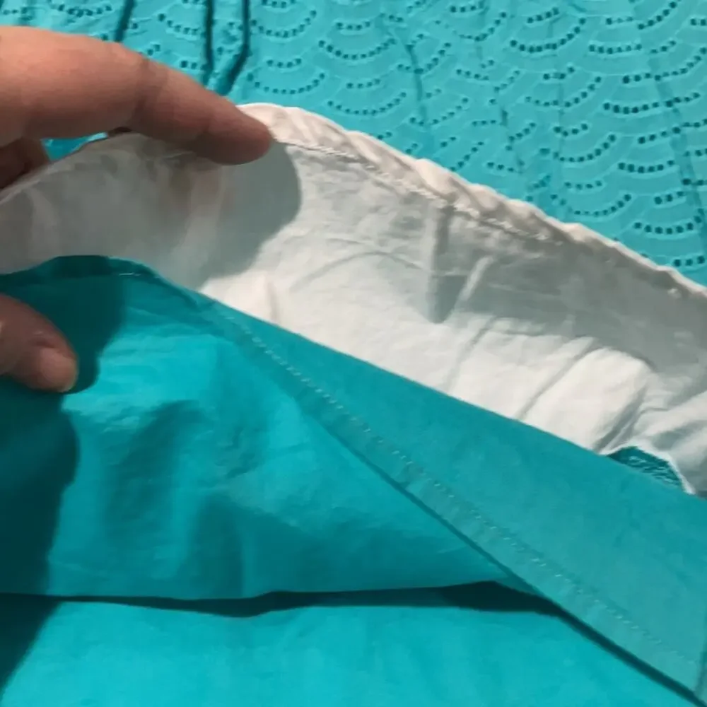 Gymboree 5t turquoise white eyelet dress lined worn once euc